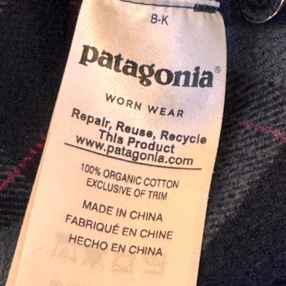 Patagonia Organic Cotton Flannel Shirt Womens Size 8 Plaid Well Worn Button Up - Picture 6 of 8